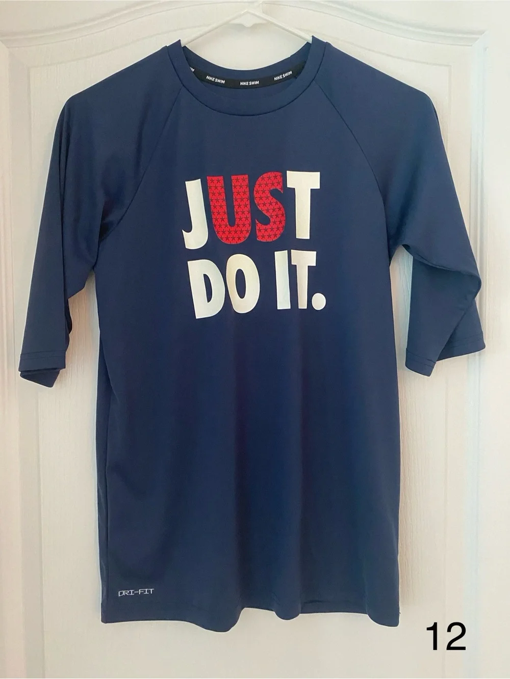 Nike Kids Navy 'Just Do It.' Swim Rash Guard- US Olympic style